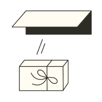 Illustration of package coming through mail slot